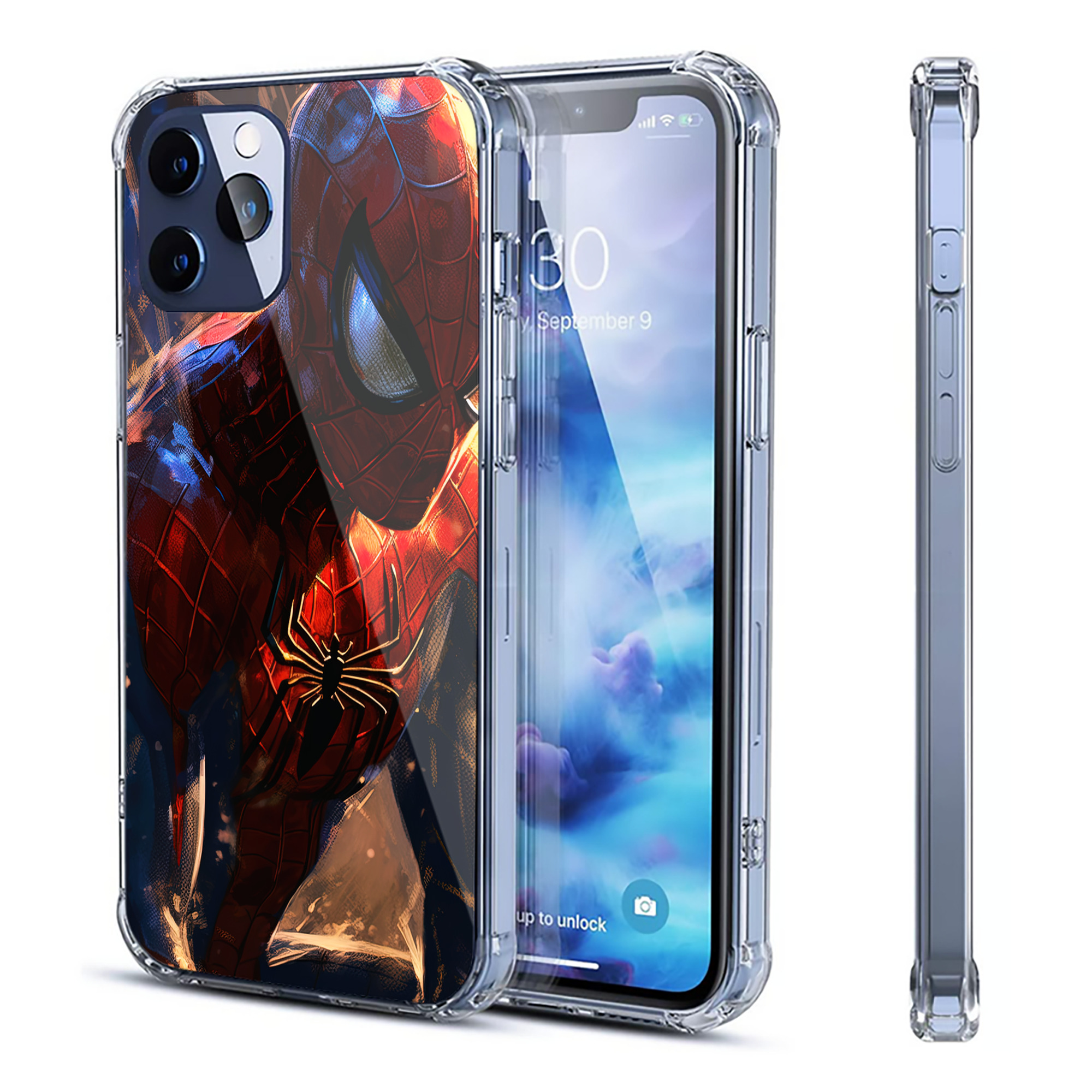 （画像用） Spider Man スパイダーマン 【iPhone 12シリーズ対応】透明スマホケース（クリアソフトケース）